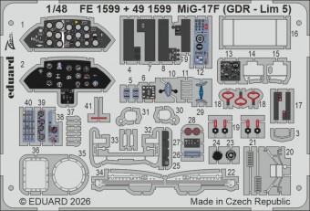 Eduard FE1599 MiG-17F (GDR - Lim 5) for Kinetic 1:48