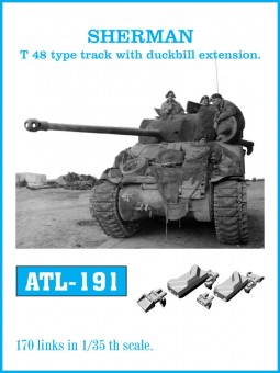 Friulmodel ATL-191 SHERMAN T-48 type track with duckbill extension. 1:35