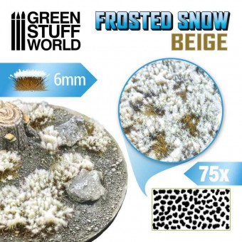 Green Stuff World 8435646512891ES Shrubs TUFTS - 6mm FROSTED SNOW - BEIGE (75 pcs.)