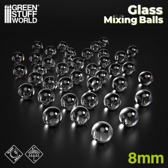 Green Stuff World 8435646520582ES Glass Mixing balls 8 mm - Set of 40 pcs.