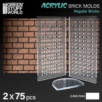 Green Stuff World 8435646520605ES Acrylic molds - Regular Bricks (pack x2)