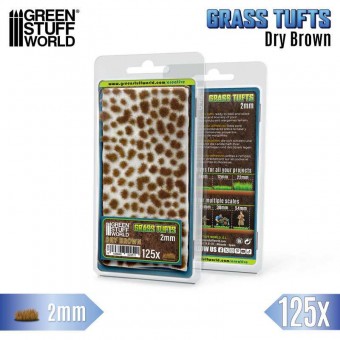 Green Stuff World 8435646524511ES Static Grass Tufts 2 mm - Dry Brown (125 pcs.)