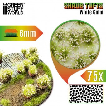 Green Stuff World 8435646525105ES Shrub Tufts - 6 mm - self-adhesive - White - 75 pcs.