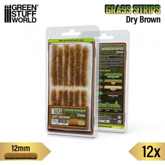 Green Stuff World 8435646529509ES Grass Strips 12 mm - Dry Brown - 12 pcs.