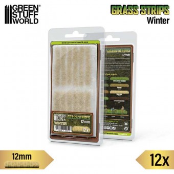 Green Stuff World 8435646529516ES Grass Strips 12 mm - Winter - 12 pcs.