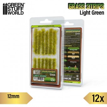 Green Stuff World 8435646529523ES Grass Strips 12 mm - Light Green - 12 pcs.