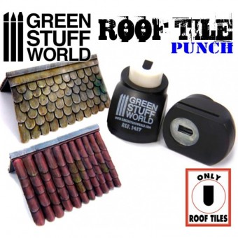 Green Stuff World 8436554364176ES Miniature roof Punch DARK GREY - ROOF TILE