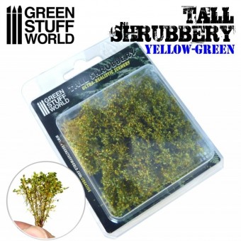 Green Stuff World 8436574504255ES Tall Shrubbery - Yellow Green (8 x 8 x 3 cm)