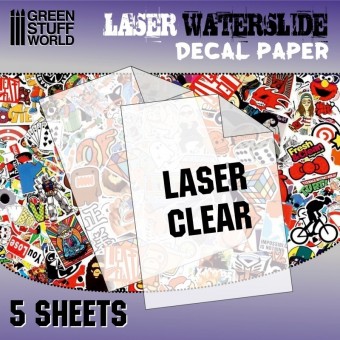 Green Stuff World 8436574505672ES Waterslide Decals - Laser Transparent (5 sheets 210 x 270mm (A4))