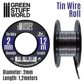 Green Stuff World 8436574507058ES Flexible tin wire roll 2mm