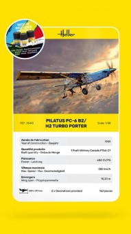 Heller 35410 STARTER KIT Pilatus PC-6 B2/H2 Turbo Porter 1:48