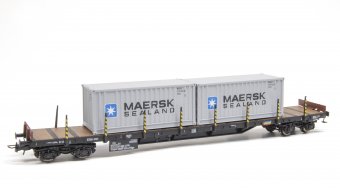 HGD 40030 Vagon platforma Rgs cu 2 containere 20' Maersk CFR Marfa epoca VI