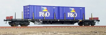 HGD 40031 Vagon platforma Rgs cu 2 containere 20' P&O, CFR Marfa, epoca VI