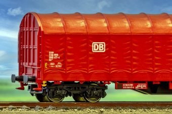 HGD 40034 Vagon cu prelata Rils, DB Cargo Romania, epoca VI