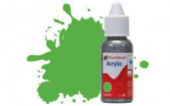 Humbrol DB0208 HUMBROL ACRYLIC DROPPER BOTTLE 14ML No 208 Fluorescent Signal Green Gloss