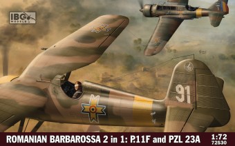 IBG 72530 1:72 Romanian Barbarossa 2 in 1: Polish fighter aircraft PZL/IAR P.11F and Polish light bomber PZL.23 Karas