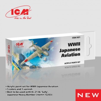 ICM 3021 Acrylic Paint Set for WWII Japanese Aviation 