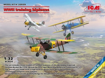 ICM 32039 WWII training biplanes (BÃ¼cker BÃ¼ 131D, DH.82A Tiger Moth, Stearman PT-17) 1:32
