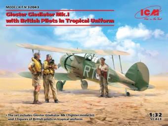 ICM 32043 Gloster Gladiator Mk.I with British Pilots in Tropical Uniform 1:32
