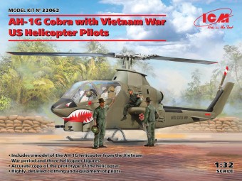 ICM 32062 AH-1G Cobra with Vietnam War US Helicopter Pilots 1:32