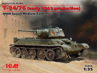 ICM 35365 T-34/76 early 1943 production WWII Soviet Medium Tank 1:35