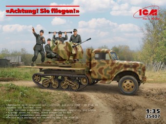 ICM 35407 Achtung! Sie fliegen! (Sd.Kfz.3b with 2 cm Flak 38 and crew) 1:35