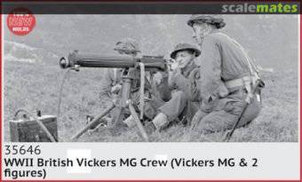 ICM 35646 WWII British Vickers MG Crew Vickers MG & 2 Figures 1:35