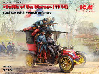 ICM 35660 Battle of the Marne 1914,Taxi car with French Infantry 1:35