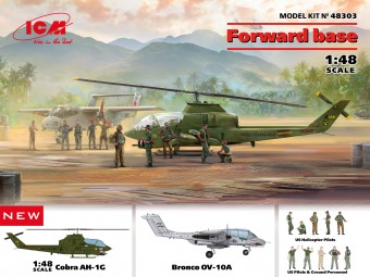 ICM 48303 1:48 Cobra AH-1G + Bronco OV-10A with US Pilots & Ground Personnel and US Helicopter Pilots , Forward base