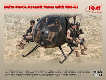 ICM 48371 Delta Force Assault Team with MH-6J 1:48