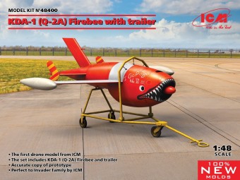 ICM 48400 1:48 Q-2A (KDA-1) Firebee with trailer (1 airplane and trailer)