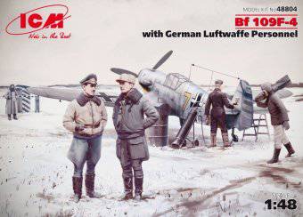 ICM 48804 Bf 109F-4 with German Luftwaffe stuff 1:48