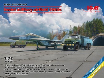 ICM DS7203 1:72 Soviet military airfield 1980s (Mikoyan-29 9-13,  APA-50M (ZiL-131), ATZ-5 and Soviet PAG-14 Airfield Plates)