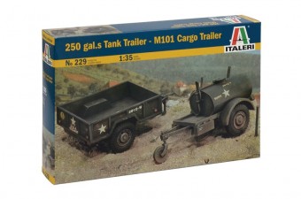 ITALERI 0229s 1:35 Tank 250Gals and Cargo M101 Trailers