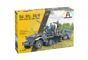 Italeri 6395 1:35 German half-track vehicle Sd.Kfz. 10/4 with 20mm FlaK 30 Anti-Aircraft Gun and 4 figures of Crew