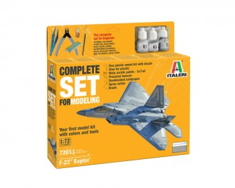 Italeri 72011 1:72 F-22 Raptor - Complete Set For Modeling - Starter kit