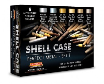 LIFECOLOR CS47 Shell Case Perfect Metals Set 1 6 x 22 ml