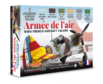 LIFECOLOR CS56 WWII French Aircraft Colors - Arme De L'Air 6 x 22 ml
