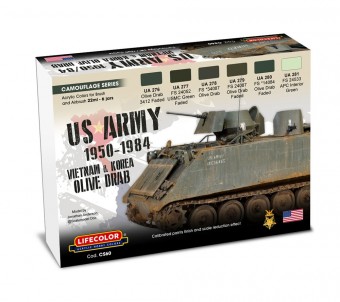 LIFECOLOR CS60 US Army 1950/84 Vietnam & Korea Olive Drab 6 x 22 ml