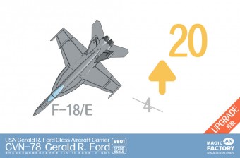 Magic Factory 6501 U.S. Navy Gerald R. Ford-class Aircraft Carrier- USS Gerald R. Ford CVN-78 (Upgraded Version) 1:700