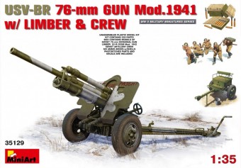 MiniArt 35129 USV-BR 76-mm Gun Mod.1941 w/Limber & Crew 1:35