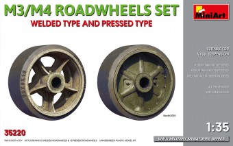 MiniArt 35220 M3/M4 Roadwheels Set Welded Ttype And Pressed Type 1:35