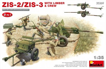 MiniArt 35369 ZIS-2/ZIS-3 With LIMBER & CREW. 2 IN 1 1:35