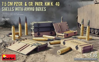 MiniArt 35381 7.5 cm Pzgr. & Gr. Patr. Kw.K. 40 Shells with Ammo Boxes 1:35