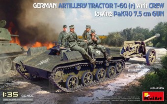 MiniArt 35395 German Artillery Tractor T-60 (r) w/PaK40 Gun & Crew 1:35
