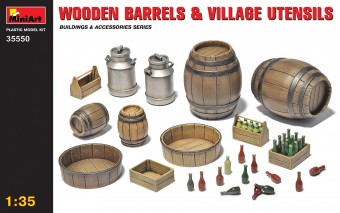 MINIART 35550 1:35 Wooden Barrels & Village Utensils