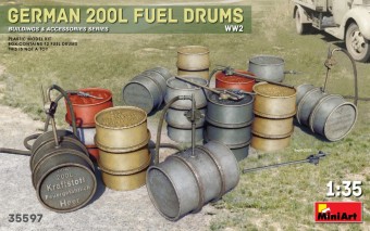 MiniArt 35597 German 200L Fuel Drum Set WW2 1:35