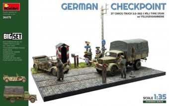 MiniArt 36075 German Checkpoint. 3t Cargo Truck 3,6-36S & Kfz.1 Type 170VK w/ Feldgendarmerie. Big Set 1:35