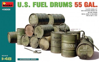 MiniArt 49001 U.S. Fuel Drums 55 Gal. 1:48