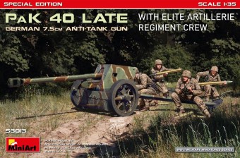 MiniArt 53013 German 7.5cm PaK 40 Late w/Elite Artillerie Regiment Crew. Special Edition 1:35